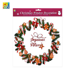 Pegatinas electrostáticas <span class=keywords><strong>para</strong></span> el refrigerador, calcomanías de Feliz Navidad, flores, guirnalda verde, campana, ciervo, alce, <span class=keywords><strong>ventanas</strong></span>, imán - Product Image 4