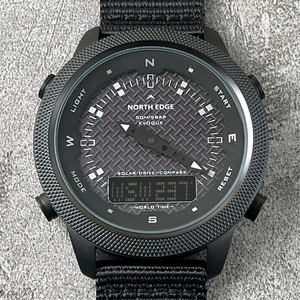 उत्तरी किनारे वाले पुरुषों के धातु आउटडोर खेल सौर घड़ी गर्म 50 मीटर जलरोधक लंबे जीवन कंपास प्रकाश तरंग दोहरी ips नायलॉन - Product Image 2