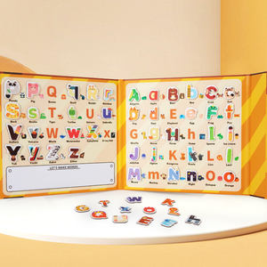 Autocollants magnétiques alphanumériques, jeu d'orthographe éducatif, jouets Montessori pour enfants, <span class=keywords><strong>alphabet</strong></span> et nombres, apprentissage précoce, 20.5x22cm - Product Image 3