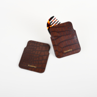 Pochette en cuir PU crocodile avec logo personnalisé pour peigne, Gua Sha, miroir, sac de rangement portable pour outils de beauté