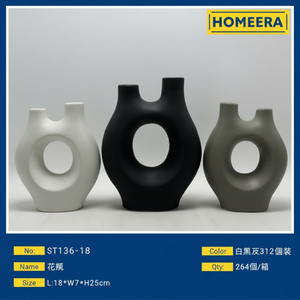 Vasi decorativi moderni bianchi e grigi colori misti alla rinfusa scatola di 36 pezzi 16L X 7W X 21Hcm eleganti bottiglie per l'arredamento della casa - Product Image 1