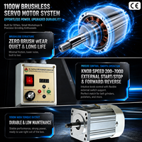 Kenop Motor Tanpa Sikat Daya Tinggi 1100W Kontrol Kecepatan Tanpa Tingkat Pengaturan, Start Stop Jarak Jauh, Poros Berulir 15mm untuk Mesin Sander Sabuk dan Pemoles
