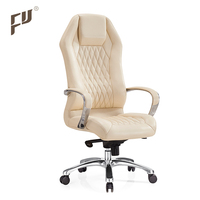 Chaise de bureau ergonomique pivotante en cuir PU de qualité supérieure à prix abordable avec cadre en aluminium et garantie de 3 ans