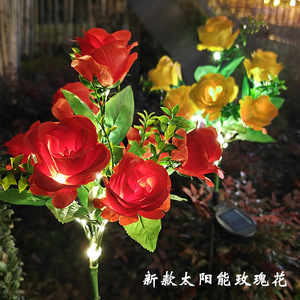 <b>Solar</b> Rose Garden Lights Led <b>Solar</b> Powered Outdoor Waterproof Decorative Flower Lamp For Yard Patio Landscape <b>Lighting</b> - Product Image 5