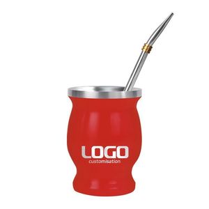 Usine OEM 8oz Yerba Mate tasse Bombilla Mate <span class=keywords><strong>gourde</strong></span> ensemble double paroi en acier inoxydable Mate tasse à thé - Product Image 1