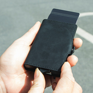 Hot Selling Wholesale Price Casekey Business Card Holder Case Pocket <b>RFID</b> <b>Protection</b> Slim PU Leather <b>Wallet</b> Multifunctional - Product Image 1