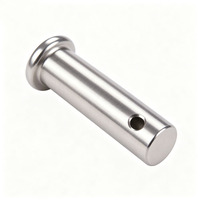 Goupille à tête plate en acier inoxydable, finition lisse, fendue et rainurée, avec trou pour fixation de machines