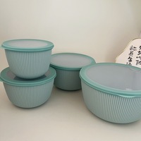 Ensemble de Bols de Table en Plastique avec Couvercle, Boîte de Rangement Fraîcheur Réfrigérateur, Ensemble de Bols Mélangeurs, Emballage Carton