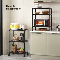 Chariot de rangement mobile à 6 niveaux en métal sur roulettes pour four à micro-ondes, type autoportant, non pliable, pour cuisine - Vente en gros