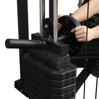 Equipo de Entrenamiento de Fuerza para Cuerpo Completo: Máquina de Gimnasio en Casa con Cable Cruzado, Barra de Dominadas y Soporte para Sentadillas con Pila de Pesas
