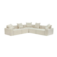 Canapé modulaire de style villa italienne de luxe, carré, personnalisable, en bois massif français, en tissu, pour salon, en vente