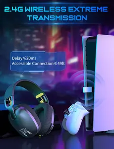 <span class=keywords><strong>ONIKUMA</strong></span> B2-Auriculares inalámbricos con <span class=keywords><strong>Bluetooth</strong></span>, 2,4 GHz, cancelación de ruido, latencia ultrabaja, auriculares para juegos con micrófono para PS5, XBOX y PC - Product Image 2