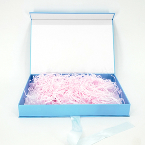 Cajas de regalo azules con tapa magnética plegable de embalaje de tablero de grado <span class=keywords><strong>fuerte</strong></span> de Venta caliente de lujo con cinta y Rafia - Product Image 5