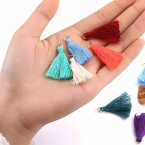 免费样品棉聚酯绳耳环流苏定制颜色3.5厘米