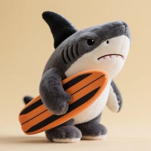 Özel köpekbalığı dolması hayvan peluş oyuncak kişiselleştirilmiş maskot Plushies özel köpekbalığı peluş oyuncak sörf tahtası ile marka promosyon için - Product Image 2