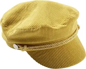2023 새로운 고품질 여성 남성 CAP 캘리포니아 어부 모자, 버튼 스냅 클로저 코듀로이 코튼 선원 모자