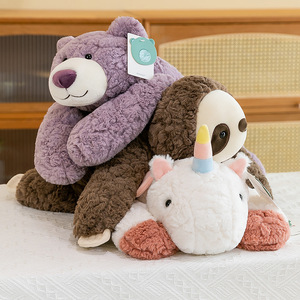 Unisex Mềm Thú Nhồi Bông Động Vật Sang Trọng Đồ Chơi Kawaii Thêu Con Voi Gấu Con Chó Unicorn Hươu Bông Gối Cho Trông Trẻ Lưới - Product Image 3