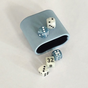 Gobelet à dés en cuir bleu, agitateur de dés silencieux et portable pour bar, <span class=keywords><strong>poker</strong></span>, dés de laids et jeux de société - Product Image 2