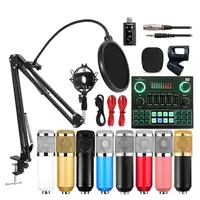 Microphone à condensateur BM800 professionnel USB, enregistrement Studio, Podcast, diffusion en direct, micro V8, carte son