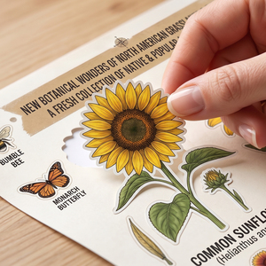 50 autocollants vintage de plantes aquatiques botaniques, imperméables, en vinyle, pour scrapbooking, bouteilles d'eau, ordinateurs portables, impression UV - Product Image 1