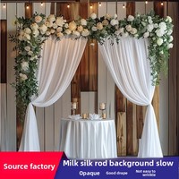 Rideaux de scène de mariage en tissu polyester fait main style tube en soie de lait, décoration d'ambiance pour mariages
