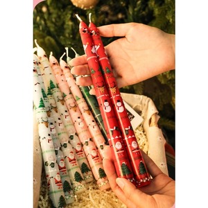 LANJO 25CM Paraffin Wax Christmas Party <b>Candle</b> Ornaments Candlelight Dinner Christmas Decoration Long Rod Wedding Smokeless - Product Image 6