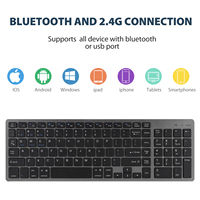 Ensemble clavier et souris sans fil 2.4 ghz et bt, rechargeable, grande taille, double mode, meilleure qualité