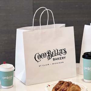 Sac à emporter personnalisable en papier kraft biodégradable et écologique pour pizza, sushi, gâteau, pain, avec impression personnalisée - Product Image 4