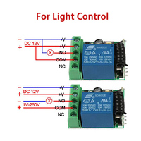 Module de commutateur de relais sans fil RF à distance 433 MHz 1CH 10A 12V CC avec émetteur