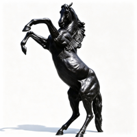 Sculpture de cheval dressé en bronze antique moulé, statue d'animal en métal, figurine, taille et couleur personnalisées, décoration pour la maison, le bureau ou le jardin