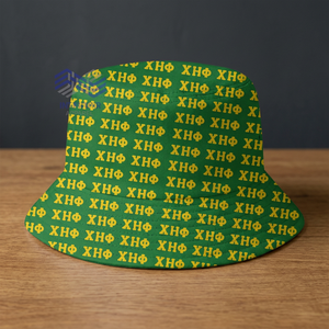 Sombrero de Pescador Personalizado Chi Eta Phi, Verde Sublimado, Casual, 100% Algodón, Unisex, para Todas las Temporadas - Product Image 3