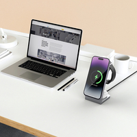 Chargeur sans fil magnétique puissant 3-en-1 à charge rapide PD pour téléphone portable intelligent, montre et écouteurs, port Type-C, matériau ABS Z17