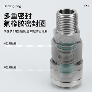 304 Stainless Steel <b>Quick</b> <b>Connector</b> Pneumatic Air Hose Male Female High Pressure Air Compressor Accessory - Product Image 4
