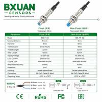 Sensor de Proximidad Inductivo M8, Conector M12, 2 mm, NPN NO NC, PNP NO NC, 4 Tipos, IP67, 2 kHz, RoHS