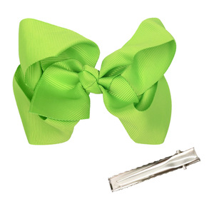 Jepit Rambut Pita Bergaris 4 Inci Warna Solid Model Duckbill Grosir untuk Aksesoris Sehari-hari Anak Perempuan - Product Image 5