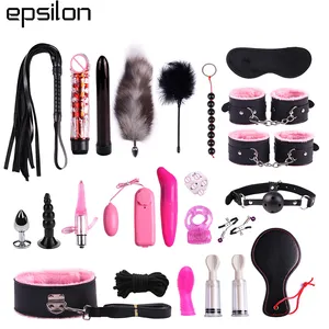 Epsilon 23 Pcs BDSM Sexspielzeug Rollenspiele für Rollenspiele Cosplay Restraint Game Erwachsene Fetisch Paare BDSM Gag Frauen