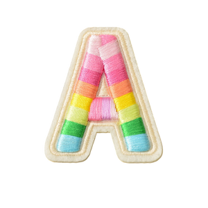 Custom Creative <strong>Rainbow</strong> Color Embroidered English Letter Patches Canvas DIY Sew-On Applique Hats Jeans Clothes Features <strong>Sequins</strong> - Product Image 4