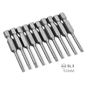 Embout magnétique à tête plate de 3 mm, longueur 50 mm, tige hexagonale de 1/4 pouce, acier S2 <span class=keywords><strong>pour</strong></span> visseuses à chocs, aimant puissant, usage industriel - Product Image 1