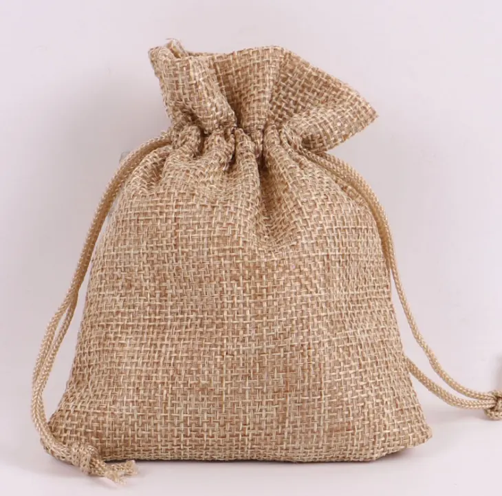 Trên Cổ Đồng Bằng Hữu Cơ Đay Pouch Linen Túi Nhỏ Tái Sử Dụng Cây Gai Dầu Dây Kéo Túi Đồ Trang Sức Túi Quà Tặng Túi