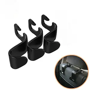 Sandaran Kepala Kait untuk Mobil-Back Seat Organizer Gantungan Penyimpanan Hook Mobil SUV(Set Of 4) hitam Dompet Hook untuk Mobil Casing Pakaian U