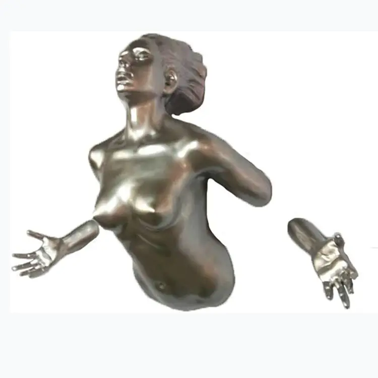 Nude Woman Statue Bronze Sculpture Carved Metal Modern Decorative Wall Art Home Folk Art Customized Logo Art & Collectible