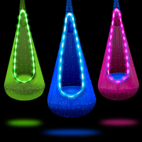 Hamac suspendu moderne pour enfants avec lumières LED, pliable, en coton, avec coussin gonflable pour une utilisation en intérieur et en extérieur, pour la chambre à coucher, le parc