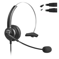 Casque filaire QD avec microphone intégré pour centre d'appels, fonction musique, écouteurs supra-auriculaires silencieux USB