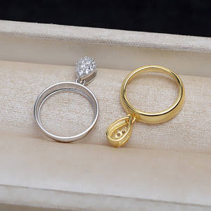 Accesorios de Plata S925 para DIY, Base Plana para Perlas Mabe de 15.5 mm, Soporte Vacío 4838, Juego de Colgantes y Aretes Plateados para Fabricación de Joyería - Product Image 2