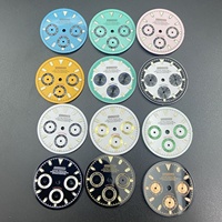 Cadran de montre en alliage de cuivre avec design à trois yeux en émail, 29,5 mm, accessoire de montre compatible avec le mouvement VK63, avec luminescence verte, fabriqué en Chine