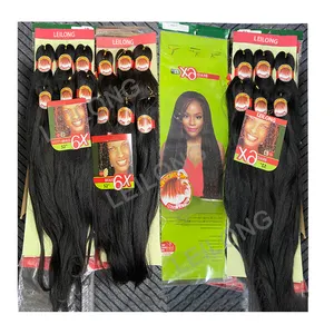 6X gratis sampel ekstensi Crochet untuk Afrika ekstensi rambut kepang Ombre mudah kepang sebelum diregangkan sintetis mengepang rambut