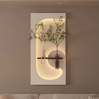 Peinture murale hydroponique de plantes vertes pour fond de couloir, en grès, avec LED, utilisable pour la culture de fleurs