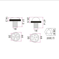 Lumière LED programmable SMD3535 35 mm 9 pixels 24 V IP66 haute luminosité pour l'éclairage des manèges de fêtes foraines et de parcs d'attractions