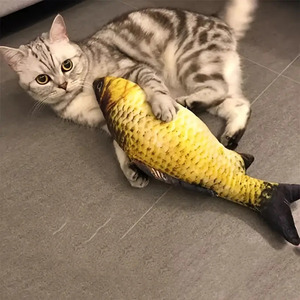 Jouet à mâcher en peluche en forme de poisson Han Ke Miao pour chats et chiens, jouet d'entretenissement pour animaux de compagnie, 30g - Product Image 2