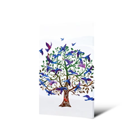 Toile murale moderne Arbre de Vie, peinture abstraite d'oiseaux colorés, impression HD pour décoration de salon et de maison